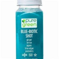 Blue Biotic, Cold Pressed Juice Shot (Probiotic Booster) · Our blue-biotic shot contains blue algae giving this shot it’s bright aqua blue color. The p...