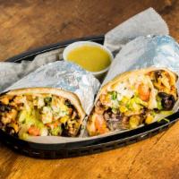 Burrito · Bowl or flour tortilla with any meat, Mexican or white rice, black or pinto beans, tomato, c...