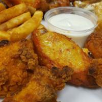 Breaded Mild Chicken Wings · breaded mild wings with a sauce of your choice