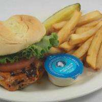 Buffalo Chicken · Spicy. A grilled chicken breast basted in our hot sauce and served with lettuce, tomato and ...