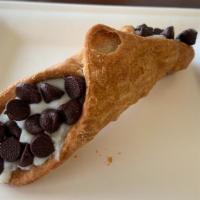 Cannoli · Filled with a ricotta cheese mixture and finished with chocolate chips.