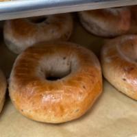 Take & Bake 6 Pack Bagels · Choose a 6 pack of our New York style bagels. Our bagels are boiled then par baked and froze...