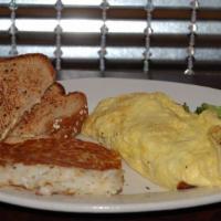 Omelets · Choose six item to build your omelet. Ham, Bacon Sausage Links, Broccoli, Pepper, Onion, Tom...