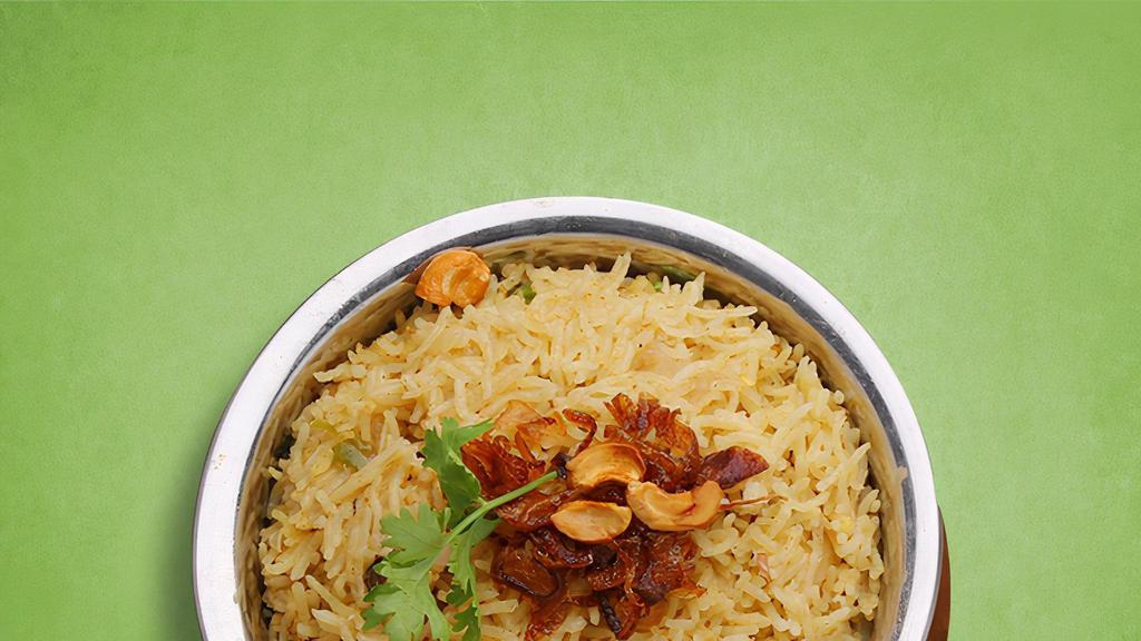 Veggie Wonder Biryani · Basmati rice cooked with vegetables and fresh herbs, spices and cooked in a special home-made biryani masala.