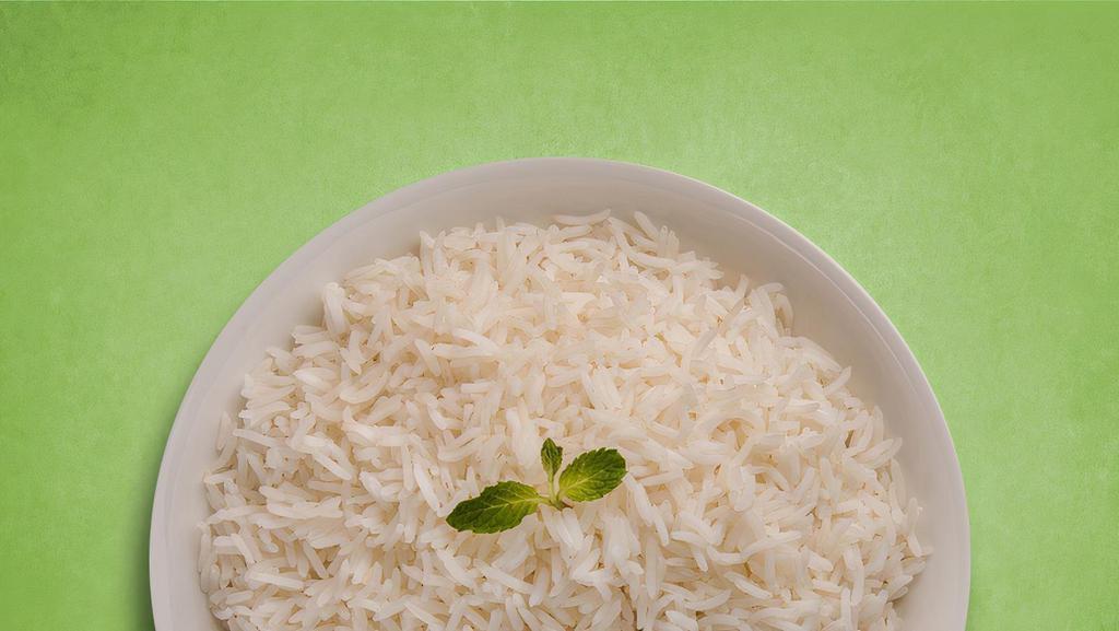 Steamed Rice · Our long grain aromatic basmati rice, steamed to perfection
