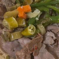 Italian Beef Combo · Served with sweet or hot peppers