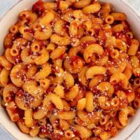 Kids' Pasta Marinara · Cellentani with Marinara sauce, prepared with tomatoes, garlic, herbs, onions, and finished ...