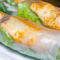 Fresh Tofu Spring Rolls (V) · Wrapped in rice paper, filled with vermicelli noodles, chives, bean sprouts, and lettuce. Se...