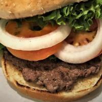 Hamburger · Quarter pound steak burger. Grilled with a toasted sesame bun.