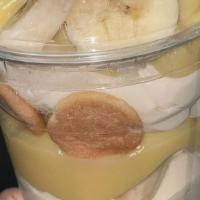 16Oz Banana Pudding Cheesecake Cup · layer of cheesecake and layer of banana pudding and wafers

can add real sliced bananas as w...