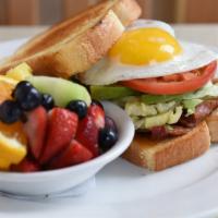 Ace Of A Blt · Avocado, Cheddar, fried Egg, Bacon,. Lettuce and Tomato on toasted. sourdough