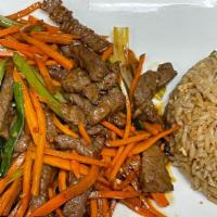 Szechuan Style Shredded Beef · Hot and spicy.