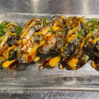 15 Godzilla Roll · Special shrimp, cream cheese, deep fried, eel sauce, spicy mayo, scallion.