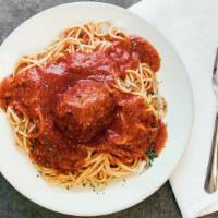 Spaghetti · Long spaghetti in yarusso's traditional red sauce regular - one meatball / large - two meatb...