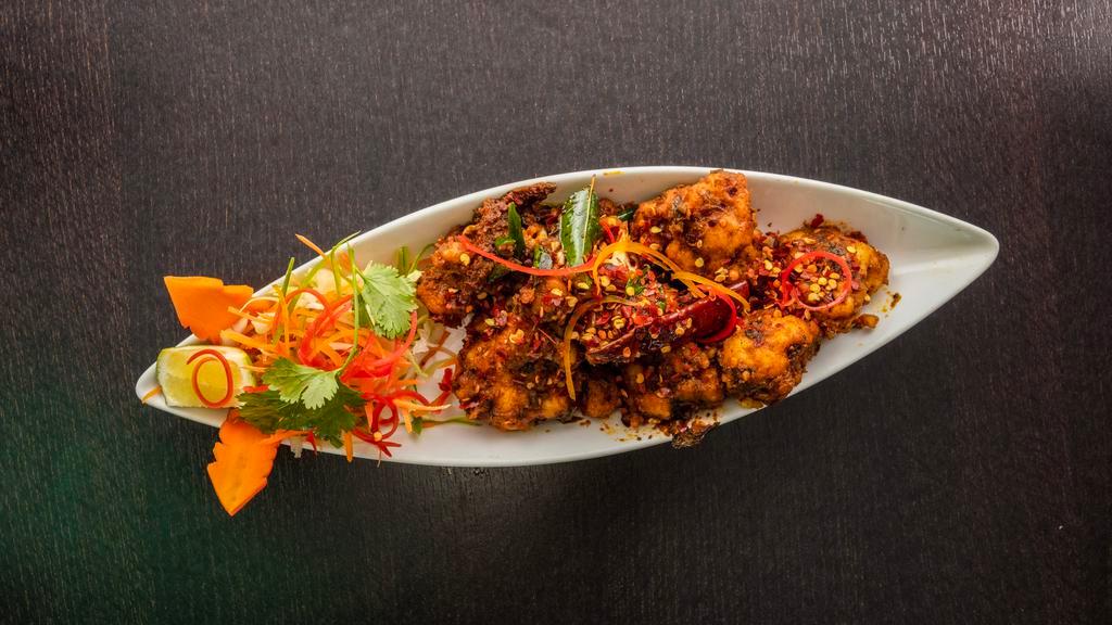 Monagadi (Cs) Gobi · Deep fried Gobi tossed in spicy south Indian sauce.