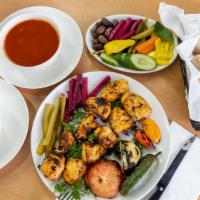 Chicken Shish Tikka · Chunks of marinated chicken breast grilled on a skewer