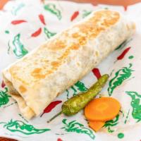 Chicken Asado Burrito · Grilled chicken, rice, pico de gallo, guacamole, cheese & sour cream.