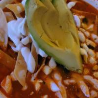 Caldo Margarita'S · Chicken soup with vegetables, chile chipotle and avocado, served with your choice of tortill...