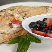 *Egg White Delight · Egg whites cooked with garden fresh spinach, mushrooms, roasted red peppers and low-fat mozz...
