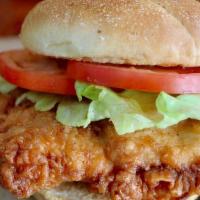 Fried Chicken Sandwich · Hand-breaded and fried. If you’d like,we’ll dip it in your favorite wing sauce.