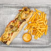 Grill Sensation · Chicken and Steak, cheese, grilled vegetables with French fries