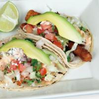 Shrimp Or Fish Tacos · Grilled shrimp or grilled tilapia fish strips, lettuce, pico de gallo, fresco cheese, chipot...