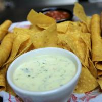 Baja Dippers · baja bites [chicken + cheese hand rolled in-house in a crispy corn tortilla], gringo dip, sa...