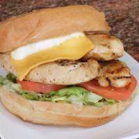 Grilled Chicken Sandwich (Fresh On A Bun) · Fresh Grilled Chicken Sandwich on a bun, comes with Lettuce, Tomatoes, American Cheese, and ...