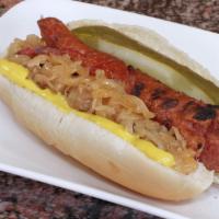 Polish Sausage · Deep Fried for 30 seconds then tossed on our charcoal broiler. Comes with Grilled Onions, Sp...