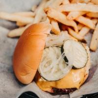 Smashburger · Fuel's original 6 oz. burger, American cheese, potato bun, sliced onion, pickles, mayo