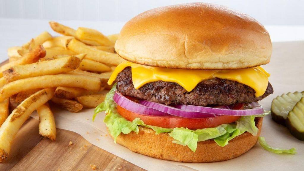 All-American Crush Cheeseburger* · Fresh, never frozen, ground beef patty with choice of cheese.