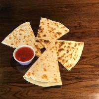 Quesadilla · Toasted and melted on the griddle. Perfect! Add some protein(optional).