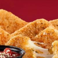 Breaded Mozzarella Wedges · Six wedges with homemade tomato sauce and Parmesan.