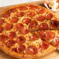 Hot Honey Pizza · Sarpino's Pizza Sauce • Feta Cheese • Pepperoni • Signature Cheese Blend • Topped with Mike'...
