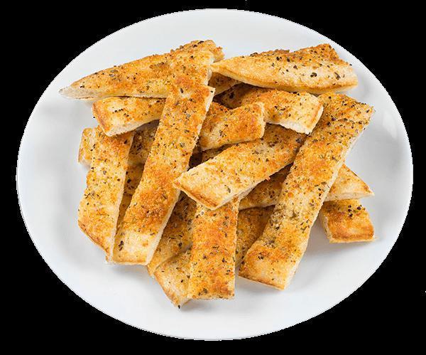 Garlic Bread · Freshly baked bread buttered with our rich garlic spread, sprinkled with oregano & parmesan and toasted to perfection. Served with a side of home-made marinara.