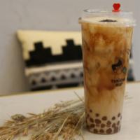 Caramel Bubble Milk Black Tea With Oreo And Milk Foam · (Non-Dairy) Signature milk tea for sweet tooth - comes with amber & Konjac boba, mixed with ...