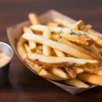 Duck Fat Fries · French fries fried in duck fat and topped with sea salt