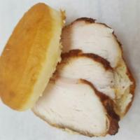 Smoked Chick N Biscuit · Seasoned smoked chicken breast on a fry bread