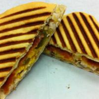 Chicken Bacon Ranch Panini · Seasoned smoked chicken breast, bacon, cheese & ranch dressing, grilled on a panini press