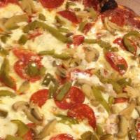 D 'S Special Pizza · Pepperoni, sausage, mushrooms, black olives, green peppers and onions.