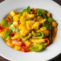 Amazing Mango · Sauteed with green pepper and red pepper, water chestnuts, snow pea and fresh mango in speci...