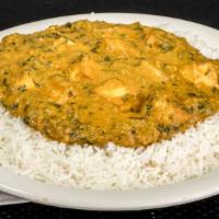 #11. Saag Paneer · Veggie. Cubes of Cottage cooked with fresh spinach.
