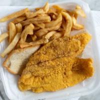 Catfish Fillet  2 Pc · Served with fries,bread,coleslaw