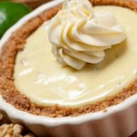 Key Lime Pie · Homemade Walnut and Graham Cracker Crust, Topped with Homemade Whipped Cream