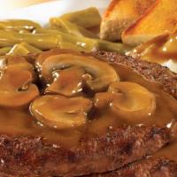 Double Chopped Steak Platter · Two portions of chopped steak with our savory mushroom gravy. Served with 2 large sides and ...