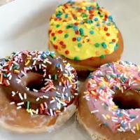 Donut 3 Pack · Our featured flavors. 
All items are vegan and gluten free.