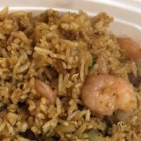 Combination Fried Rice ( Large ) · Served with shrimp, beef and chicken.