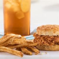 Bo'S Chicken Biscuit Combo · A uniquely seasoned chicken breast filet on a made-from-scratch buttermilk biscuit, served w...