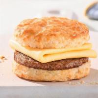 Sausage & Egg Biscuit · Eggs and country style sausage on a made-from-scratch buttermilk biscuit..