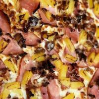 Hawaiian Pizza · Ham, bacon, pineapple.